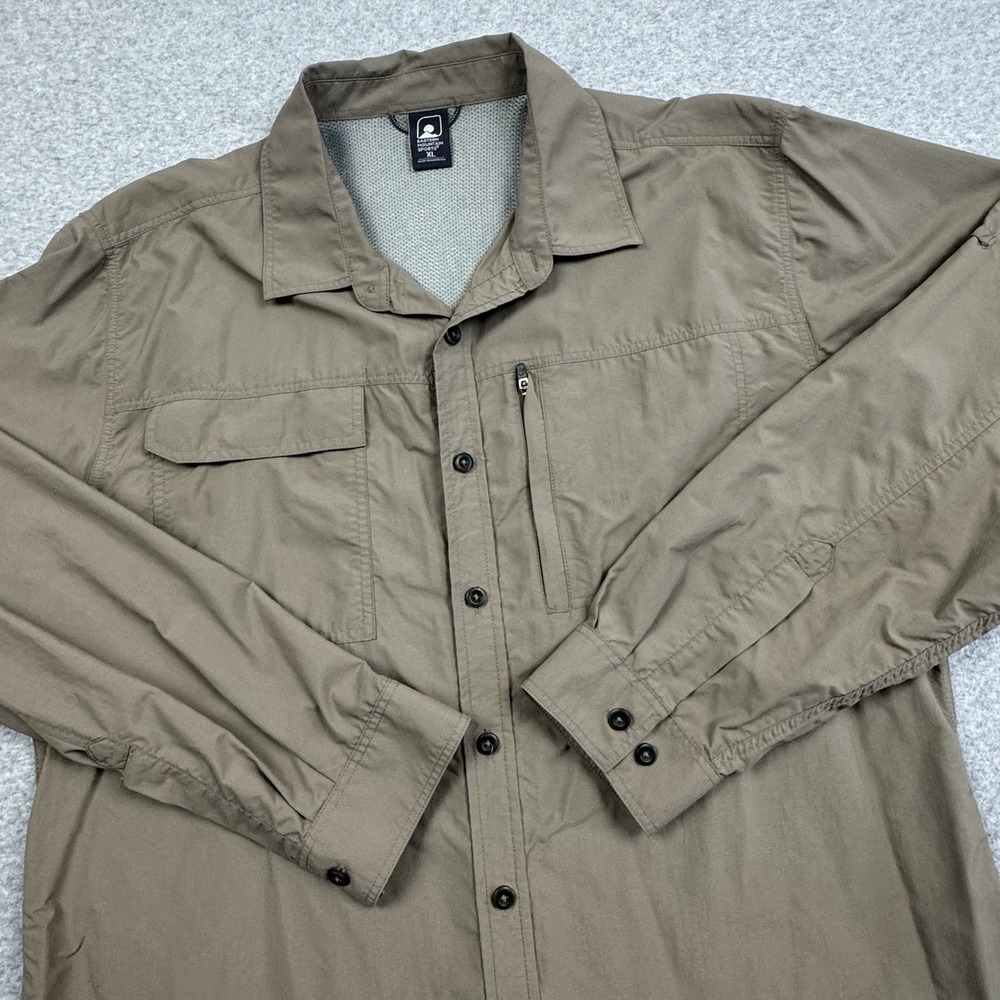 Eastern‎ Mountain Sports EMS Vented Shirt Mens XL Nylon 2 Pocket Roll Tab Sleeve